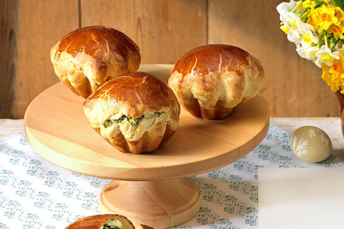 Brioche mit Eier-Lauch-Füllung, Rezept