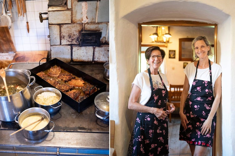 Petra Frank und ihre Mutter Maria Daurer (links) schupfen die rustikale Wanderrast. Die herzhafte Küche ist weit über die Region hinaus bekannt.