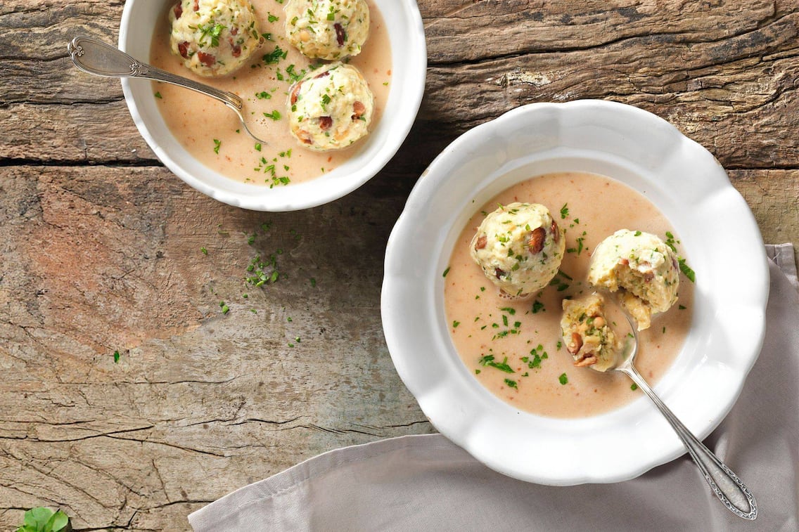 Bohnenknödel, Semmelknödel, Suppe, Cremesuppe, Petersil, Vorspeise, Hauptspeise, Servus Rezept