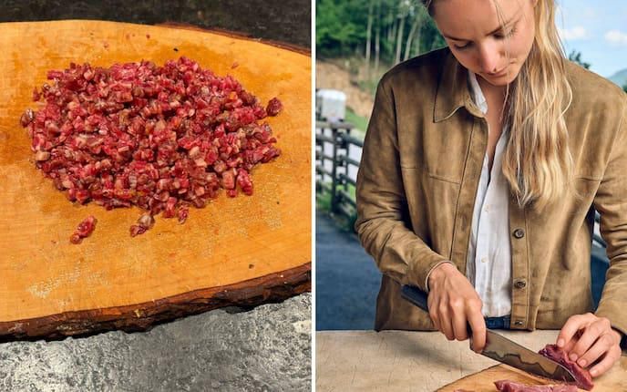 Paula Bründl, Rindertatar, Rezept