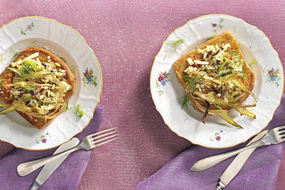 Röstbrot, Fenchelsalat, Vorspeise